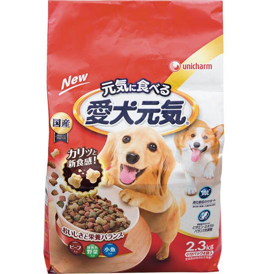 ユニ・チャーム:愛犬元気:ビーフ・緑黄色野菜・小魚入り:ドッグフード