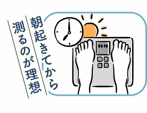 毎回、同じ時間に測定しましょう 体重計・体組成計おすすめ イメージ