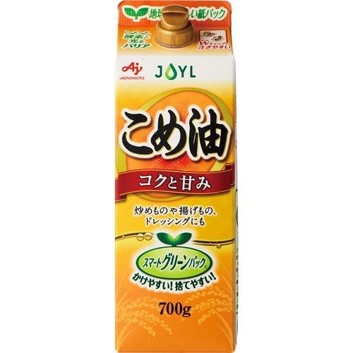 米油おすすめ J-オイルミルズ AJINOMOTO こめ油 (スマートグリーンパック) イメージ