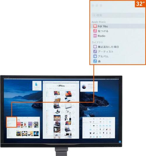 27インチ4Kモニターの表示例 イメージ