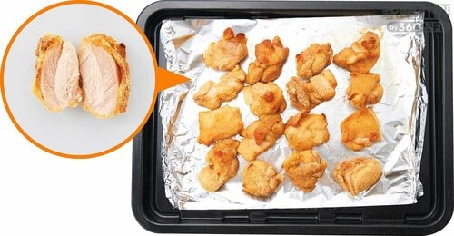 ［揚げる］から揚げ：焼き加減がよくて肉汁が溢れた！ オーブンレンジおすすめ イメージ