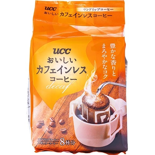 カフェインレスコーヒーおすすめ UCC上島珈琲 おいしいカフェインレスコーヒー ワンドリップコーヒー イメージ1