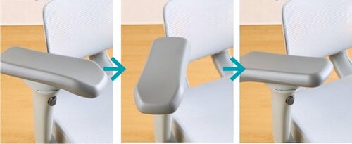 アームパッドの角度が220度回転 オフィスチェアおすすめ イメージ