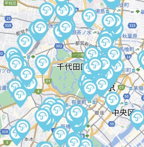 首都圏なら数百メートルごとにレンタルスポットがある レンタル傘おすすめ イメージ