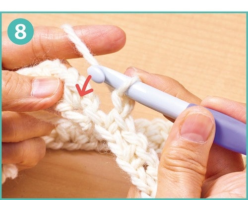 「かのこ編み風スヌード」の編み方 イメージ8