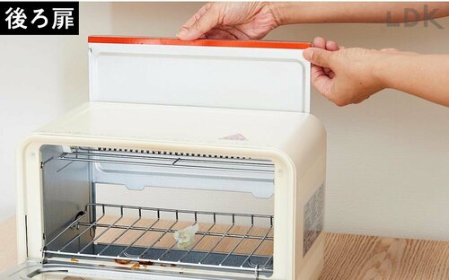 後ろ扉 ユアサプライムス「オーブントースター PTO-TM800F」のレビューおすすめ イメージ