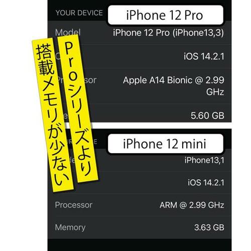 Proに比べると搭載メモリは少ない