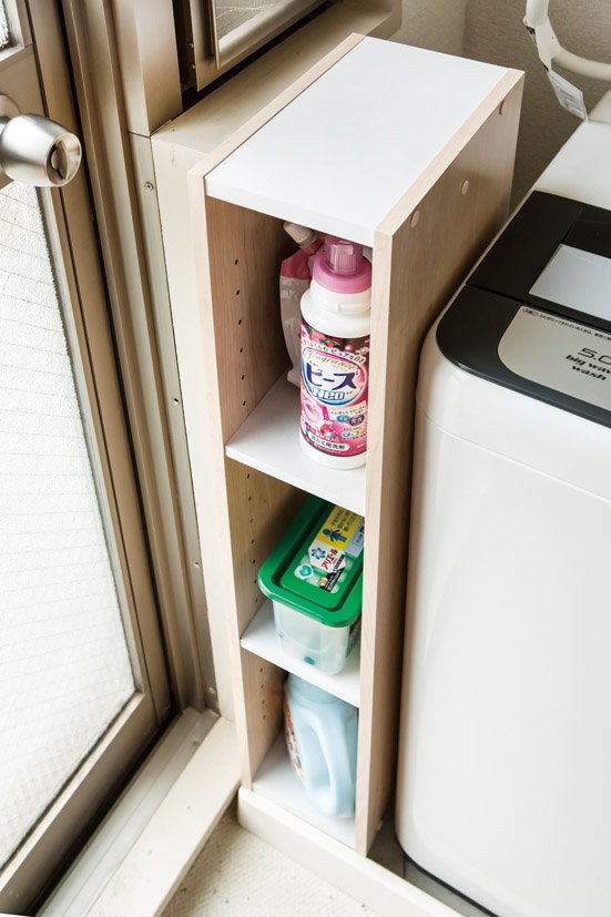 激細カラボで洗濯機横のスキマを有効活用