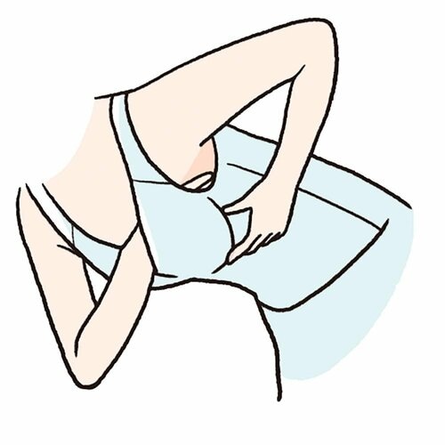 2:前傾してカップに肉を集める ボディシェイパーおすすめ イメージ