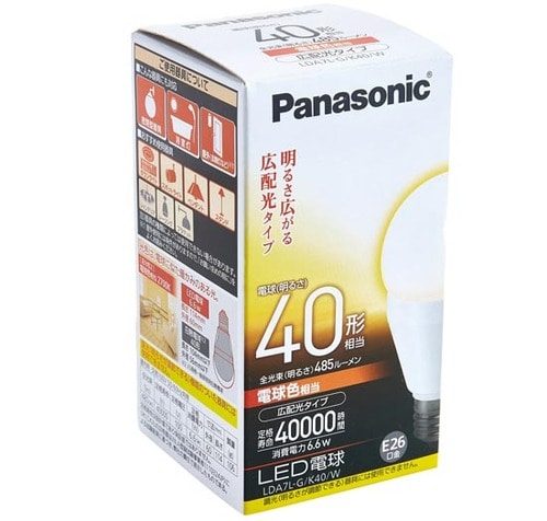 LED:電球:パナソニック:明るい:LDA7LGK40W: