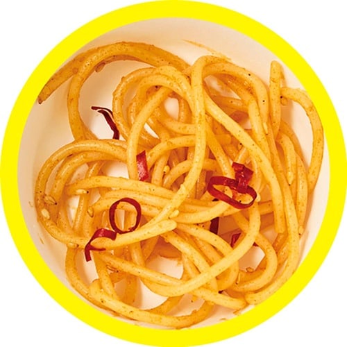 ドンキのパスタソースおすすめ 情熱価格 あえるだけ辛麺風パスタ イメージ2