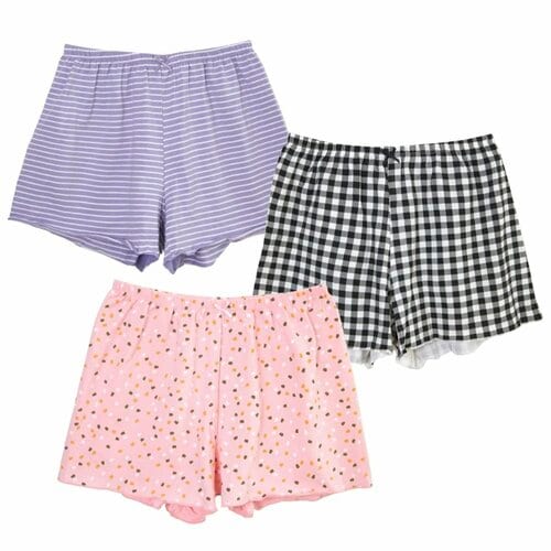 女性用トランクスおすすめ ニッセン 綿混ストレッチくつろぎトランクス深ばき丈ショーツ3枚組 イメージ2