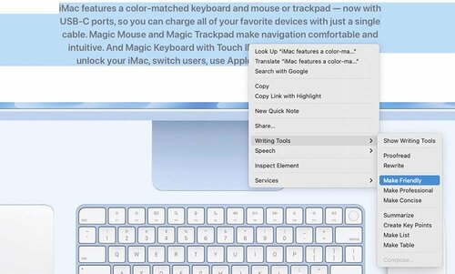 ChatGPTと連携予定のWriting Toolsも英語なら使える Mac miniおすすめ イメージ