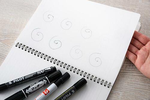［テスト方法］乾きにくさ検証と3つの素材の書き比べを行いました 油性ペンおすすめ イメージ