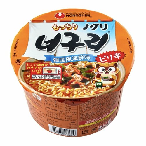 韓国インスタントラーメンおすすめ 農心ジャパン もっちりノグリ 韓国風海鮮味 カップ（ピリ辛） イメージ1