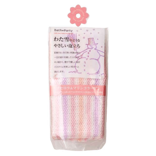 ボディタオルおすすめ ヨコズナクリエーション バスパーティ わた雪のようなやさしい泡立ち アセロラエキス&マリンコラーゲンエキス イメージ1