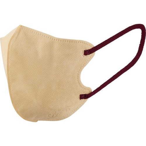 不織布マスクおすすめ 日翔 彩(SAI) 立体カラーマスク/ベージュ×ワイン イメージ2
