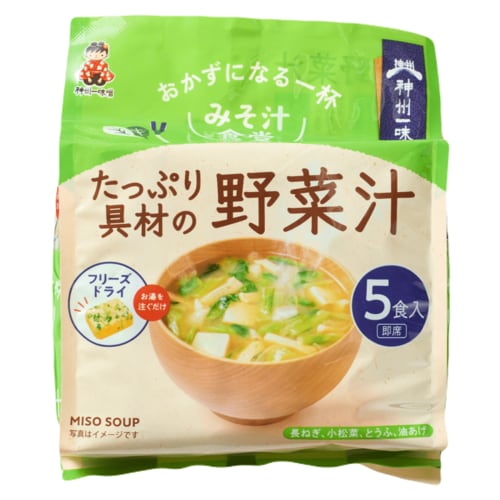 インスタント味噌汁おすすめ 神州一味噌 みそ汁食堂　おかずになる一杯　たっぷり具材の野菜汁 イメージ