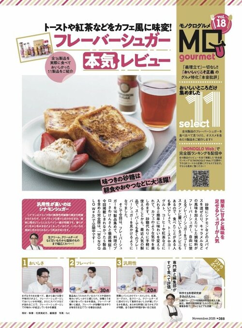 MONOQLOが朝食やおやつに活躍するおすすめを探してテスト! フレーバーシュガーおすすめ イメージ