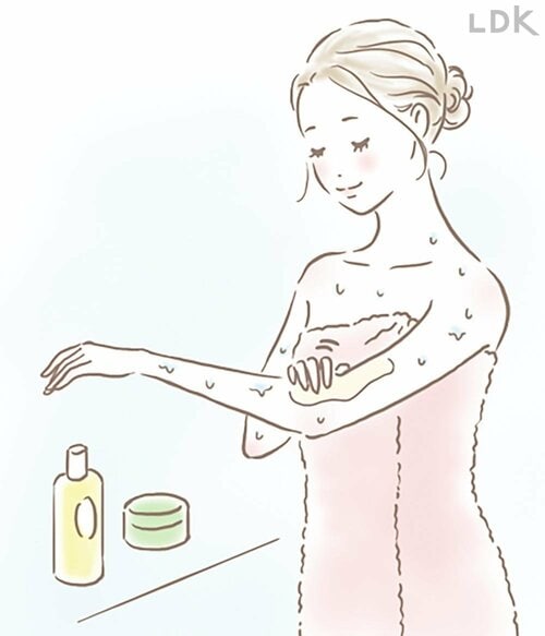 ポイント2：若干湿った状態で保湿をすれば効果UP！ プチプラボディソープおすすめ イメージ