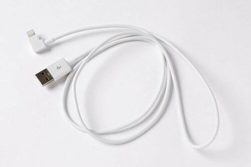 メーカー不明: L型コネクトホワイト:USBケーブル