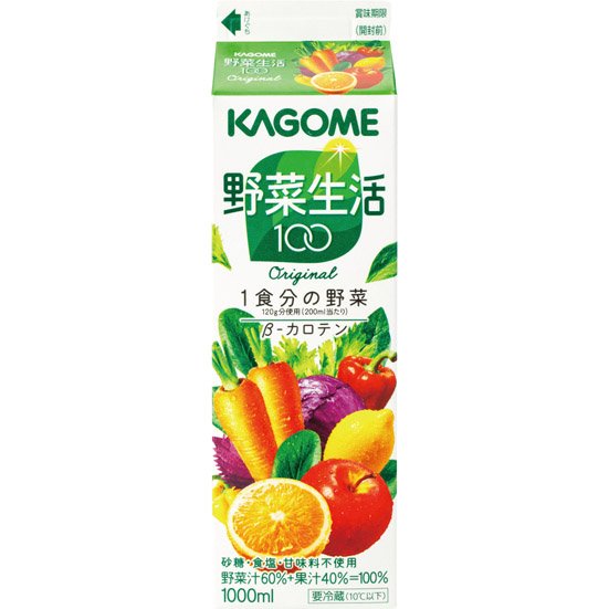 KAGOME:野菜生活 1食分の野菜 βカロテン（1000ml）:ジュース
