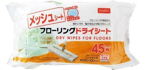 ダイソー:メッシュシート フローリングドライシート:掃除用品