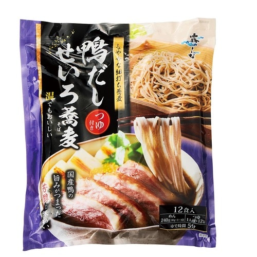コストコ食品おすすめ はくばく 霧しな 鴨だしせいろ蕎麦 つゆ付き イメージ