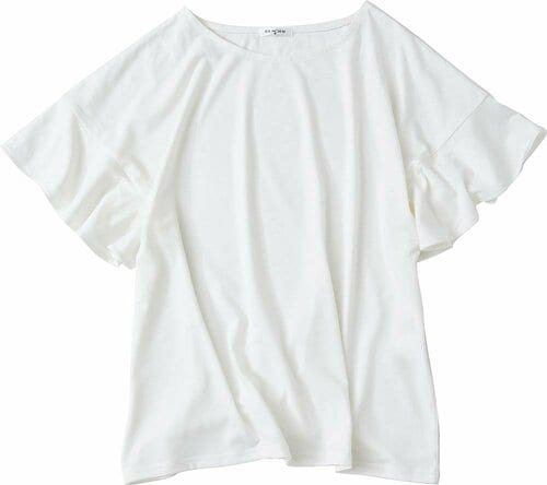 レディース吸汗速乾Tシャツおすすめ ハニーズ フリル袖Ｔシャツ（吸水速乾、接触冷感、抗菌防臭、UVカット） イメージ