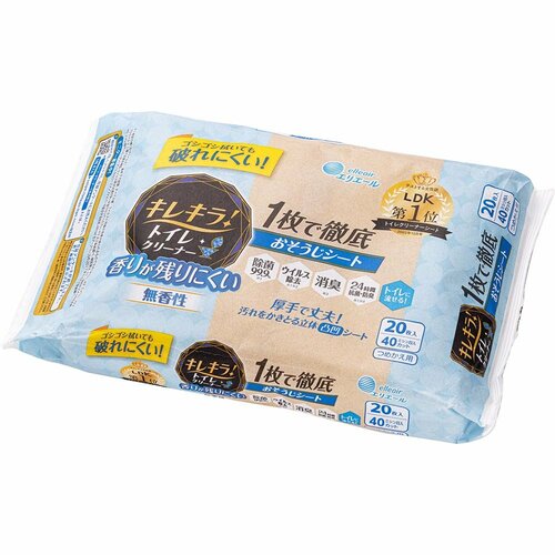 大王製紙 エリエール キレキラ! トイレクリーナー おそうじシート 香りが残りにくい無香性 イメージ1