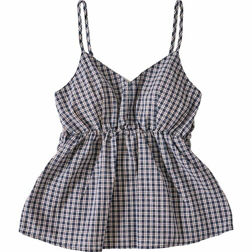 無印良品ファッション　おすすめ 無印良品 婦人 コットン ドビー織りチェック ブラキャミソール イメージ
