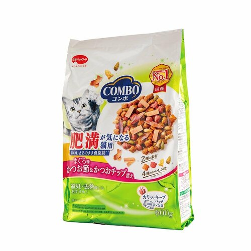 猫用ドライフードおすすめ 日本ペットフード コンボ キャット 肥満が気になる猫用 まぐろ味・かつお節・かつおチップ添え イメージ1