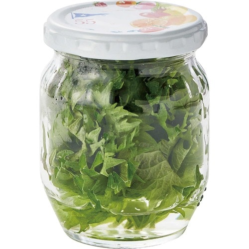 大葉はラップよりビン+水でしおれない イメージ