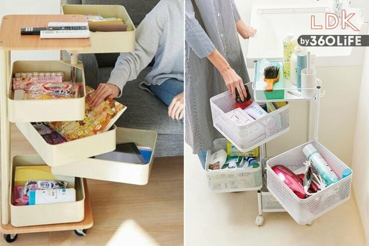 収納ワゴンが回ったら超絶ラクだった！ おすすめの回転トレイワゴンは？ LDKが比較