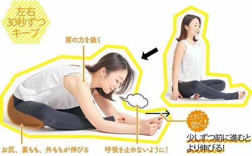 少しずつ前に進むとより伸びる ズボラストレッチおすすめ イメージ