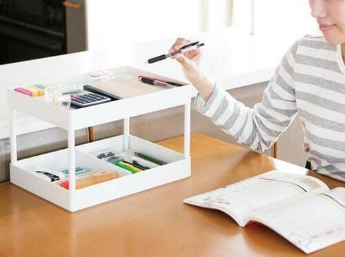 リビング収納:無印の超整理文房具棚でスッキリ! イメージ