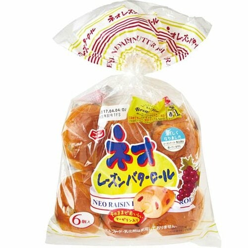 フジパン:ネオレーズンバターロール 6個入り:ロールパン
