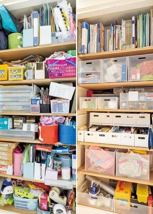 ごちゃごちゃの収納棚が劇的に使いやすく イメージ