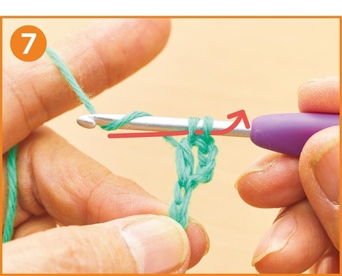 「長編み」の編み方 イメージ8