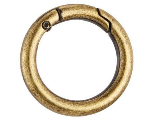 NBK:丸型カラビナ 35mm アンティークゴールド:アウトドア用品
