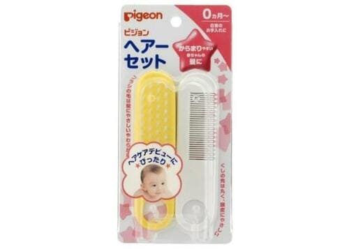 柔らかブラシと先丸クシのセットピジョンのヘアーセットは2タイプ