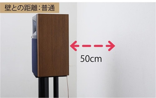 50～100cmの場合：スピーカー本来の音が再生される イメージ