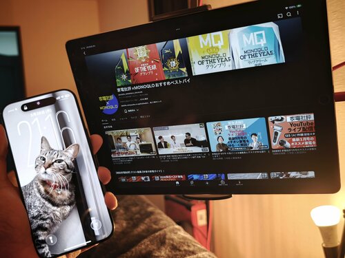 iPadとiPhoneの両方に接続している様子