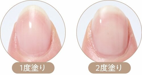 仕上がり：2度塗りでムラづきしないシアーな発色 マニキュア・ネイルポリッシュおすすめ イメージ