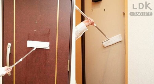 STEP2:ドアの両面をウエットシートで拭く イメージ