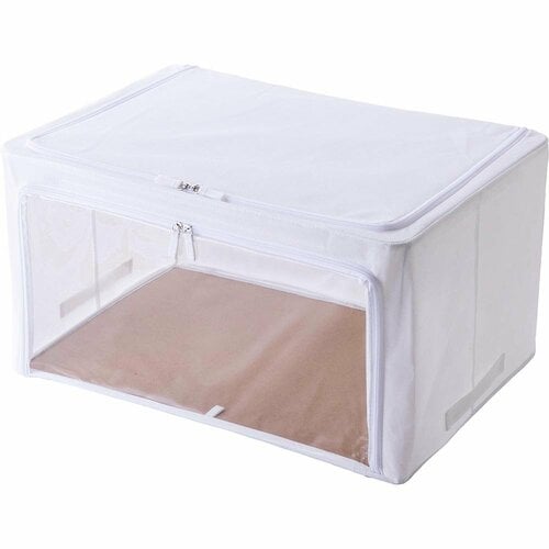 衣装ケースおすすめ カインズ 透明窓付きケース shuhaco ホワイト イメージ