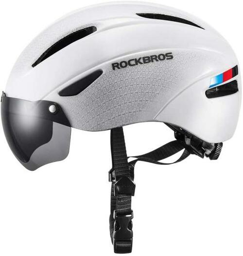 ROCKBROS(ロックブロス):自転車 ヘルメット 大人 ロードバイク CPSC認証 超軽量 高剛性 磁気ゴーグル 57-61cm メンズ:自転車アクセサリー