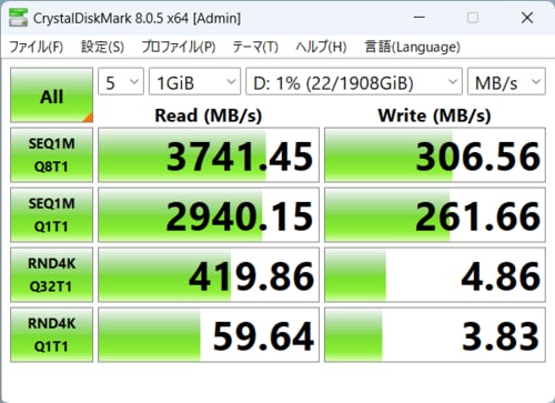 結果:PCにつなぐだけで使えますが高速で使うには設定が必要 【胸ポケットに入る史上最速SSD】バッファローの最新ポータブルSSDが「新世代」過ぎた(MONOQLO)おすすめ イメージ2