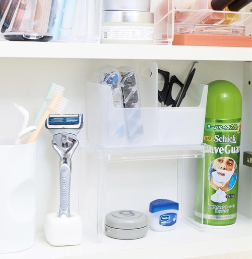 2:モノに合わせて収納を使い分ける 洗面所の収納アイデアおすすめ イメージ