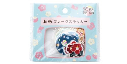 セリア(Seria):和柄 フレークステッカー:文房具